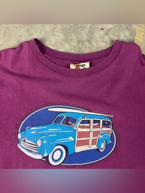 Vintage Y2K Hawai'i T-Shirt XL Ford Woody Station Retro Car Graphic Tee Surfer